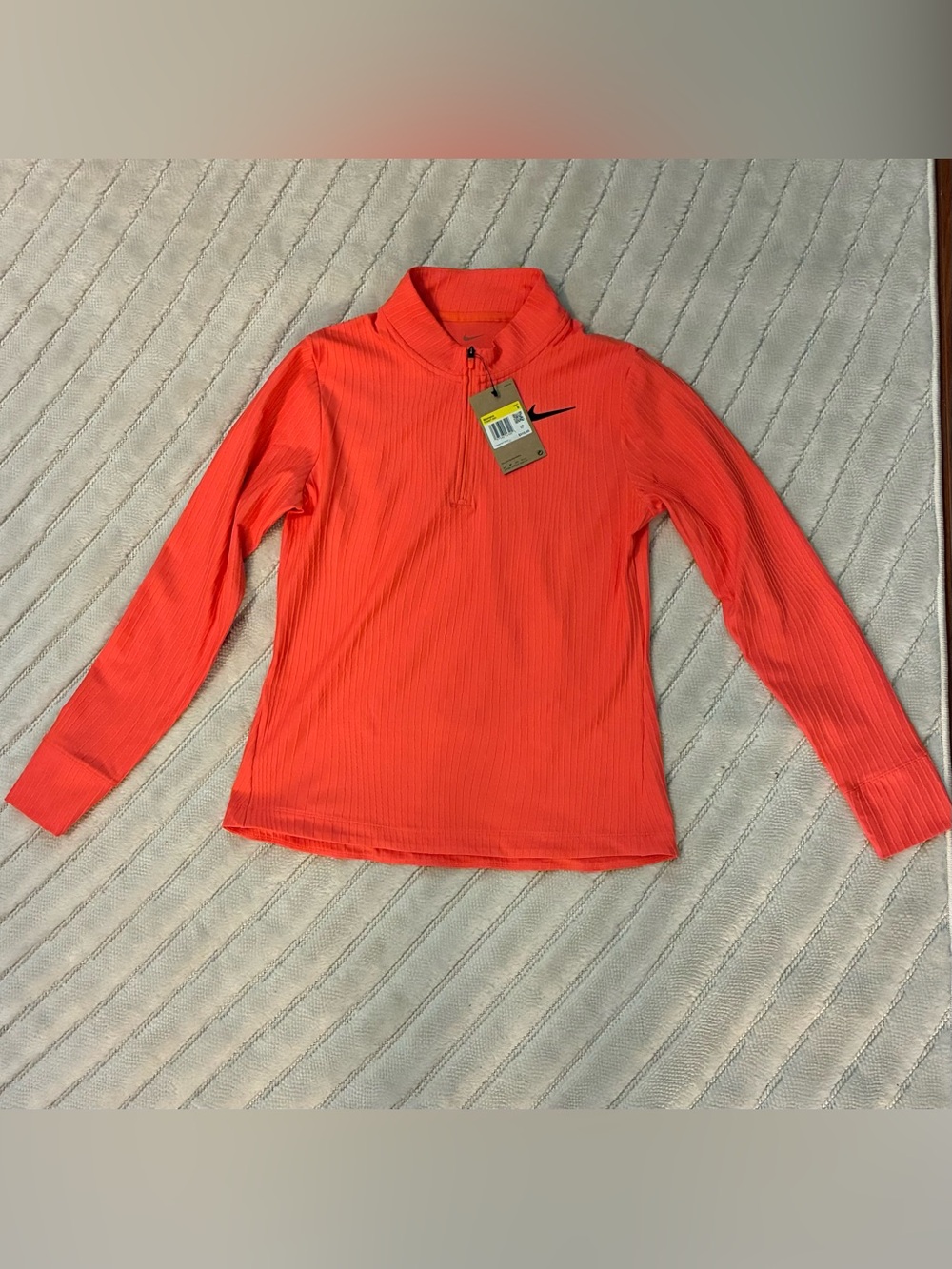 Nike Golf Light Women S Mango-Orange Dri-FIT Advantage Quarter-Zip Pullover NWT